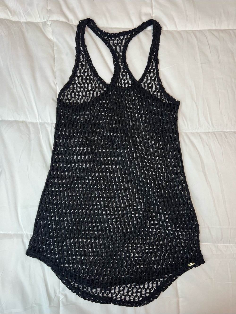 Roxy Black Crochet Racerback Swim Coverup